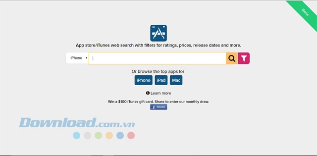 Giao diện chính trông đơn giản và dễ nhìn của ứng dụng tìm kiếm phần mềm iOS The App Store