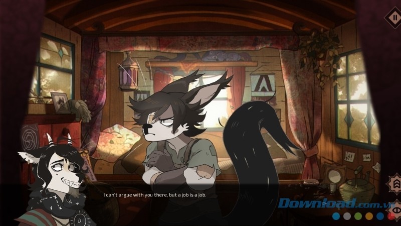 Giao diện chính của game tiểu thuyết tương tác The Crown of Leaves cho máy tính