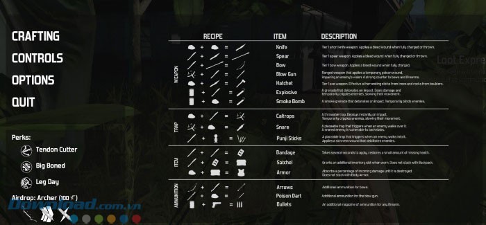 Các loại vật phẩm trong game