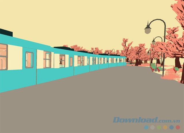 Ngắm nhìn tàu hỏa và cảnh vật sặc sỡ trong game The Endless Express