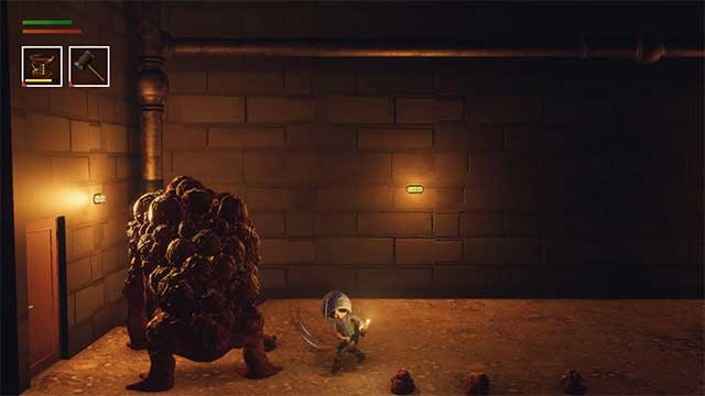 Dử dụng các đạo cụ thu thập được để chiến đấu với quái vật và trùm