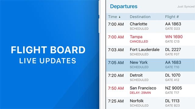 Bảng thông tin chuyến bay
