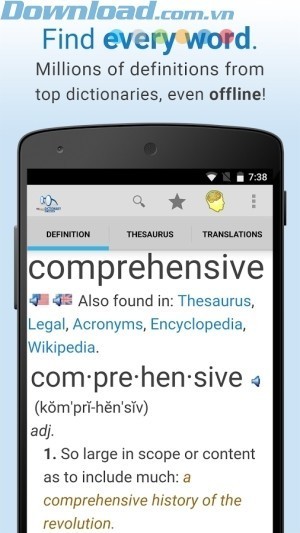 Hàng triệu từ ngữ đến từ các từ điển hàng đầu