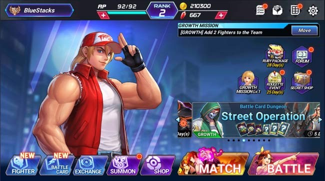 Giao diện chính của game The King of Fighters