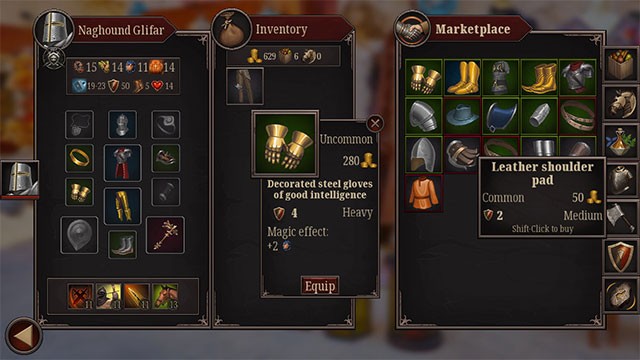 Trang bị cho anh hùng vũ khí, áo giáp, ma thuật và sức mạnh cổ đại