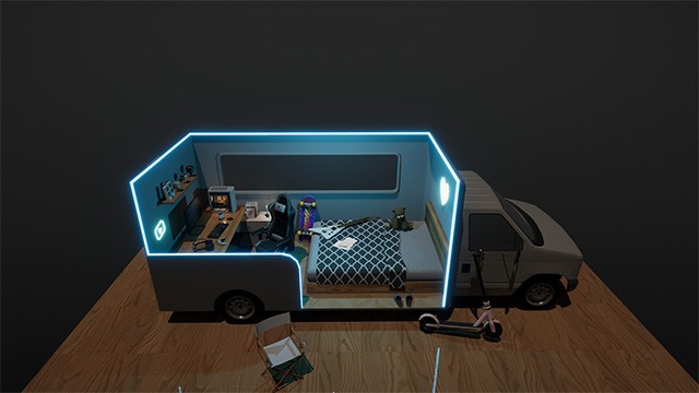 Thiết kế nội thất cho ngôi nhà di động trên xe bus và xe van với The Rolling Room