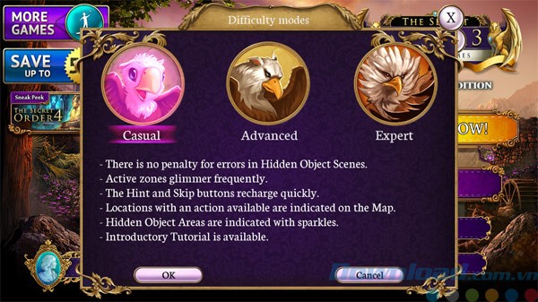 3 chế độ chơi trong game The Secret Order 3: Ancient Times