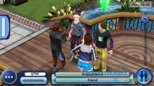 Quan hệ giữa nhân vật trong The Sims 3 cho iOS do người chơi quyết định