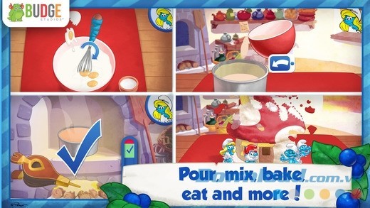 Làm bánh theo các bước hướng dẫn trên màn hình