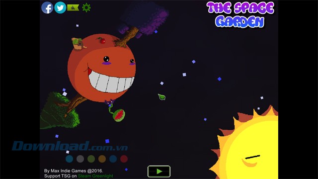 Main menu của game mô phỏng The Space Garden cho máy tính