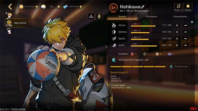 Mỗi nhân vật đều có chỉ số kỹ năng và câu chuyện riêng