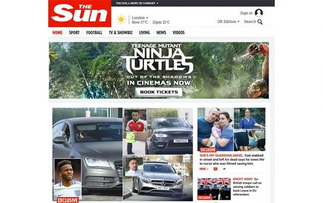 The Sun nổi tiếng với phong cách đưa tin giật gân