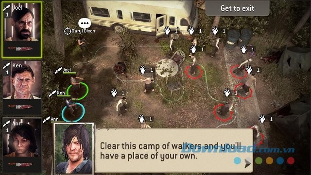 Giao diện màn chơi game The Walking Dead No Man's Land for Android