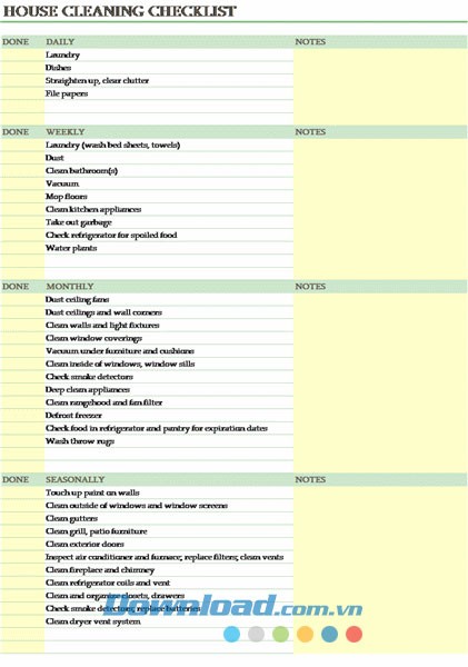 Theo dõi việc dọn dẹp nhà cửa
