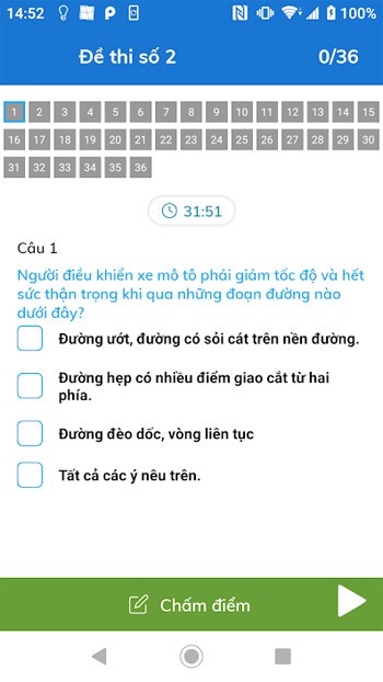 Câu hỏi sát hạch lái xe