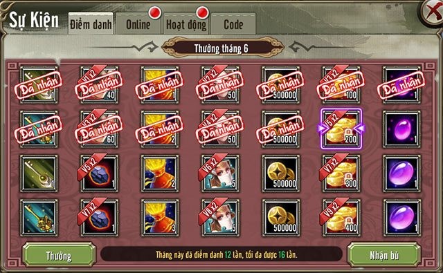 Quà điểm danh hàng ngày