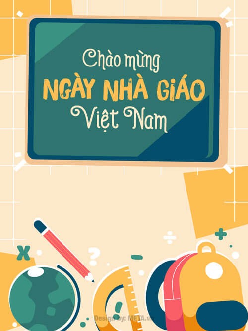 Mẫu thiệp dọc mừng Ngày Nhà Giáo Việt Nam