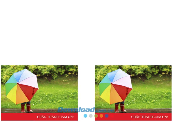 Thiệp cảm ơn hình chiếc ô