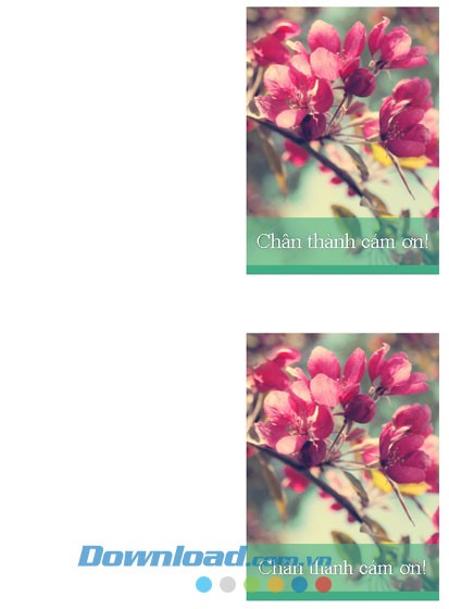 Thiệp cảm ơn thiết kế hoa