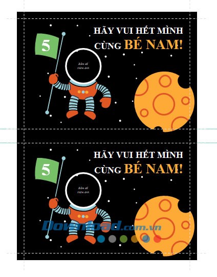 Thiệp mời dự tiệc chủ đề vũ trụ
