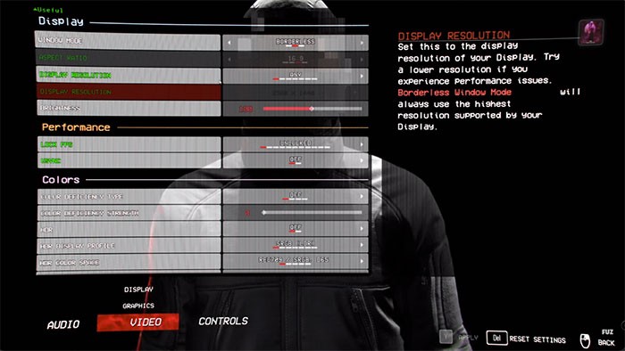 Giao diện cài đặt trong Bodycam