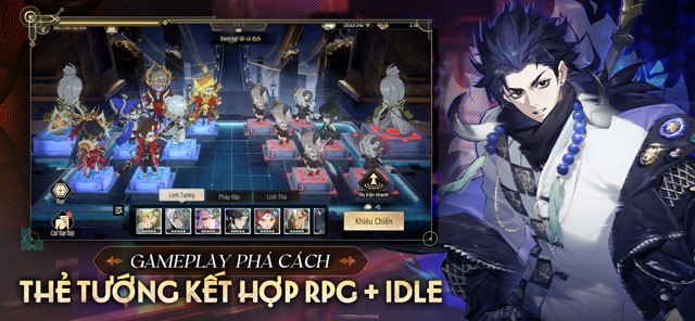 Gameplay thẻ tướng kết hợp RPG idle
