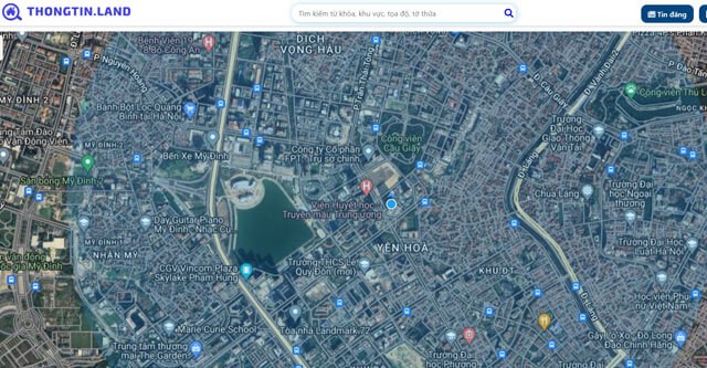 Giao diện bản đồ quy hoạch trên trang Thongtin.land