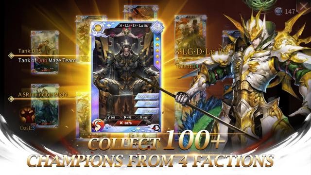 Thu thập nhiều anh hùng huyền thoại từ 4 phe khác nhau trong game Three Kingdoms: Epic War