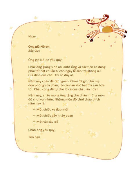 Thư gửi ông già Noel - Word Template