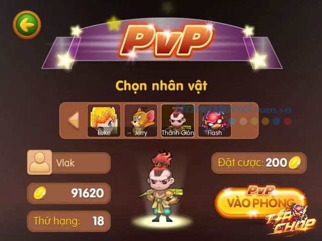 Giao diện tính năng PvP trước khi bước vào guồng quay của trận đấu tốc độ