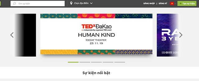 Giao diện chính của TicketBox