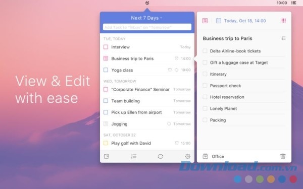 TickTick cho Mac hỗ trợ chỉnh sửa thông tin dễ dàng