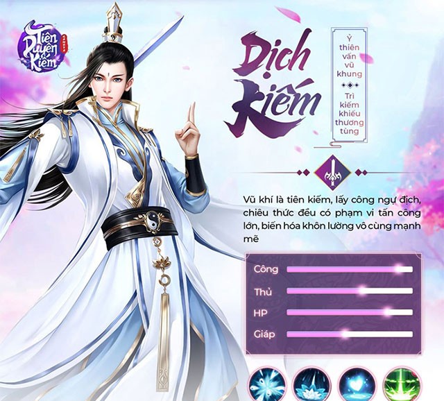 Lớp nhân vật Dịch Kiếm trên Tiên Duyên Kiếm cho Android