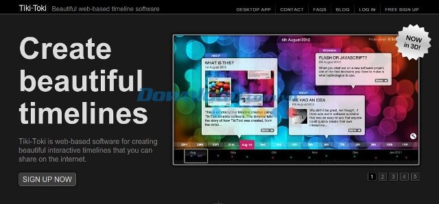 Giao diện website Tiki-Toki