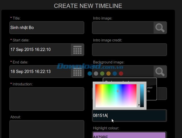 Tạo Timeline với Tiki-Toki