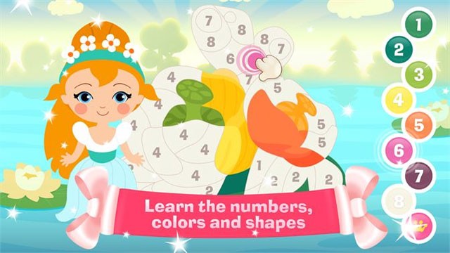 Thử thách tô màu theo số trong Tim The Fox - Paint the Princess