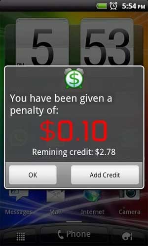 Thiết lập báo thức để tính tiền phạt nếu bạn dậy muộn