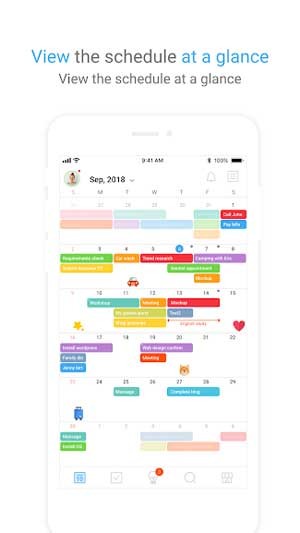Xem và theo dõi lịch trình trong ngày, tháng hoặc năm một cách nhanh chóng