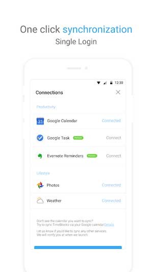Ứng dụng đồng bộ hóa với Google Calender, Evernote và Facebook