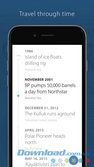 Timeline cho iOS du lịch vượt thời gian