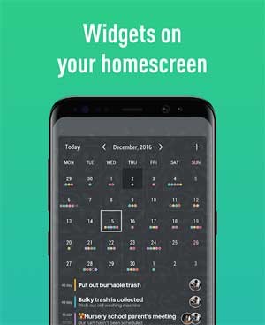Có thể thu nhỏ và hiện kế hoạch trên màn hình chính của điện thoại