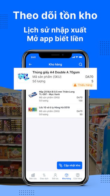 Theo dõi tồn kho dễ dàng