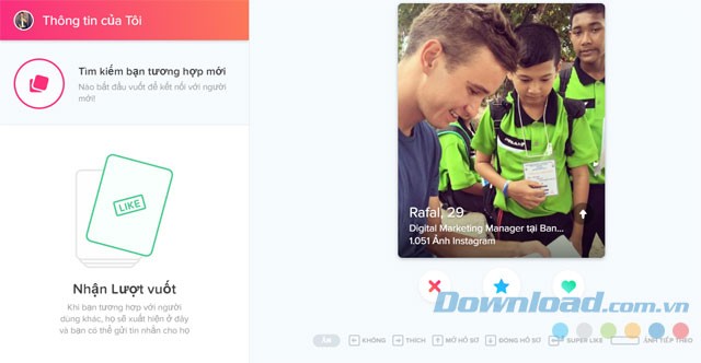 Dịch vụ kết bạn online Tinder