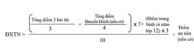 Công thức tính điểm THPT quốc gia ở hệ Giáo dục thường xuyên