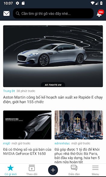 Giao diện chính Tinh tế