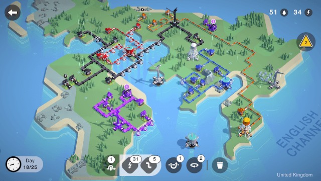 Tiny Connections thách thức người chơi tạo ra mạng lưới kết nối các ngôi nhà với cơ sở hạ tầng