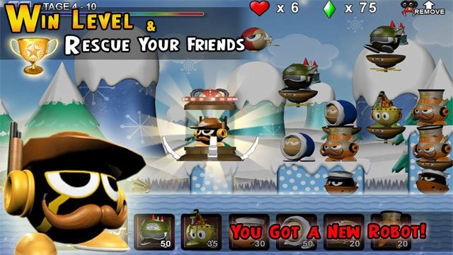 Giải cứu những người bạn Minirobot đang bị kẻ thù bắt giữ