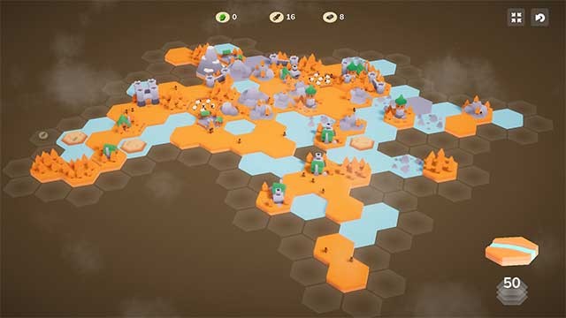 Mỗi ô lục giác cung cấp các nguồn tài nguyên và cơ hội xây dựng riêng biệt