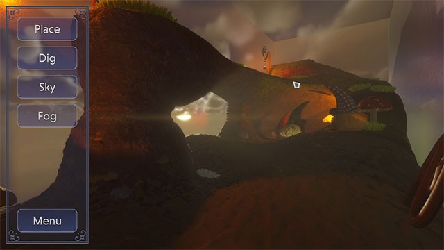 Tạo hình cho tiểu cảnh hoặc chọn mẫu có sẵn trong game Tiny Terrarium