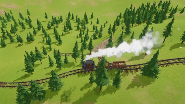 Điều khiển đoàn tàu di chuyển qua nhiều cảnh quan núi non